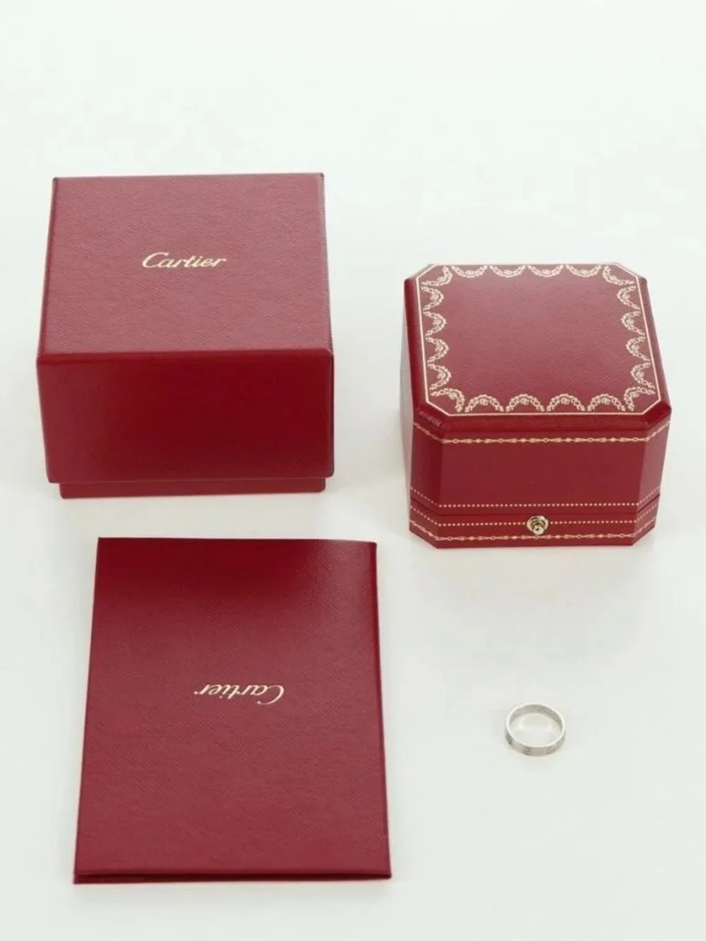 CARTIER Love Ring Ring 750 White Gold Auth am11120SM